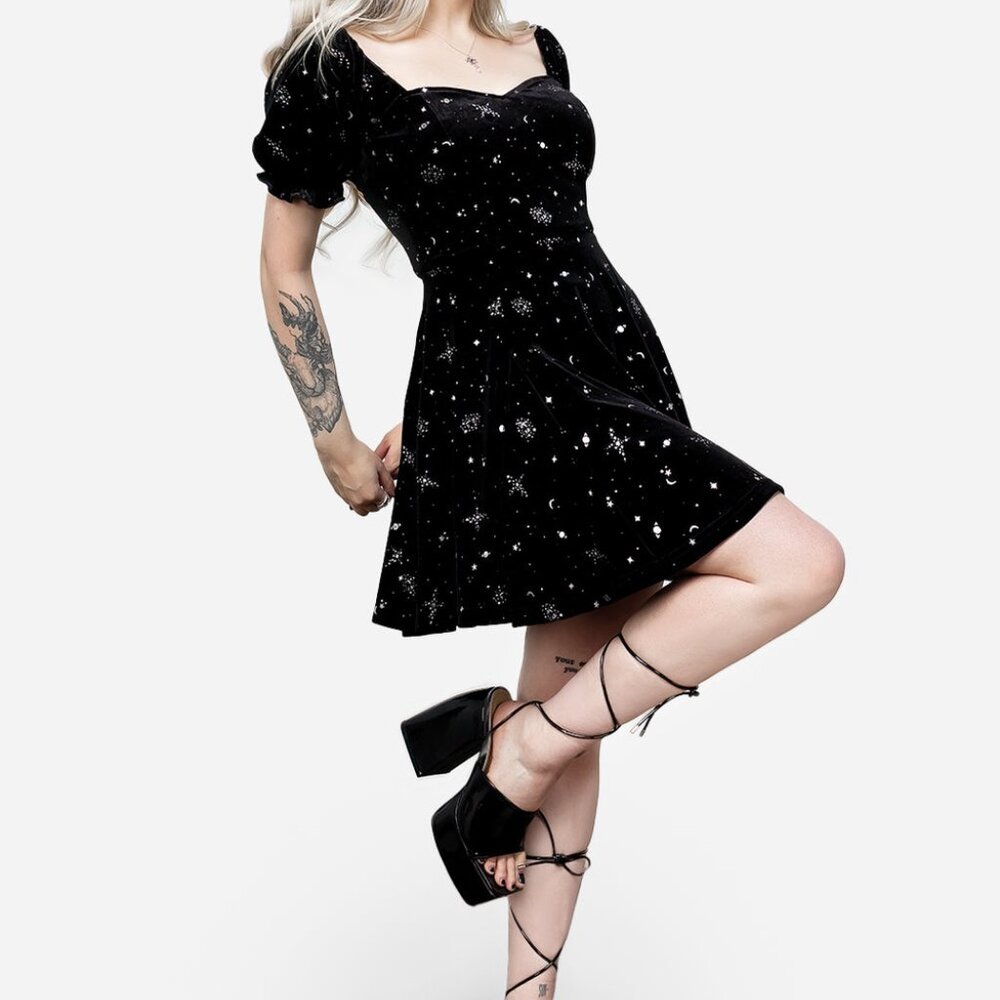 Disturbia Veniri Velvet Celestial Corset Mini Dress - Women's US Size 14